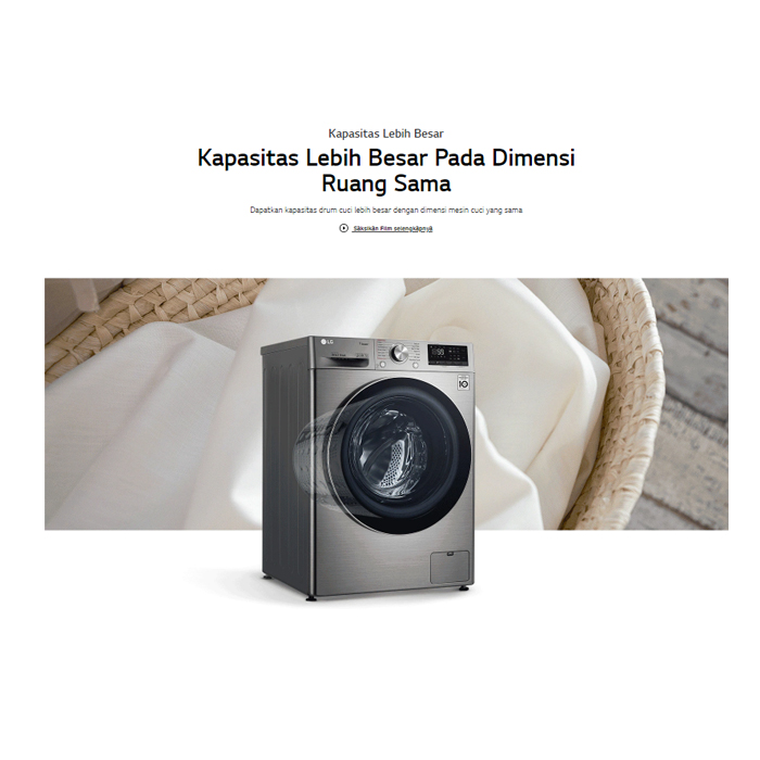 LG Mesin Cuci Front Loading 8.5 KG - FV1285S3VS
